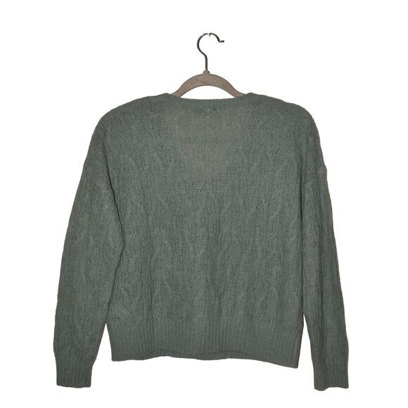 MADEWELL $90 Alna V-Neck Sweater Heather Lagoon Alpaca Relaxed Fit  XS - Picture 2 of 3